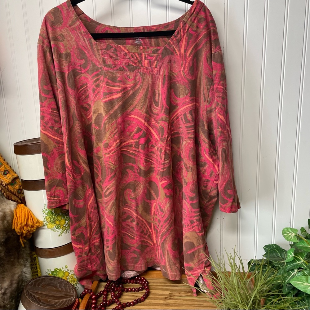 Liz &Me for Catherines Colorful Floral Bright Top Size 4X